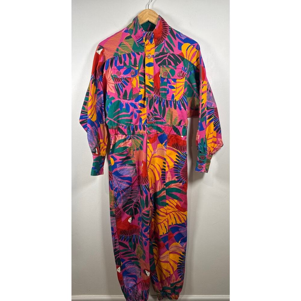 FARM Rio Macaw 100% Cotton Tropical Jumpsuit Coveralls, XS- NWT - Picture 2 of 11
